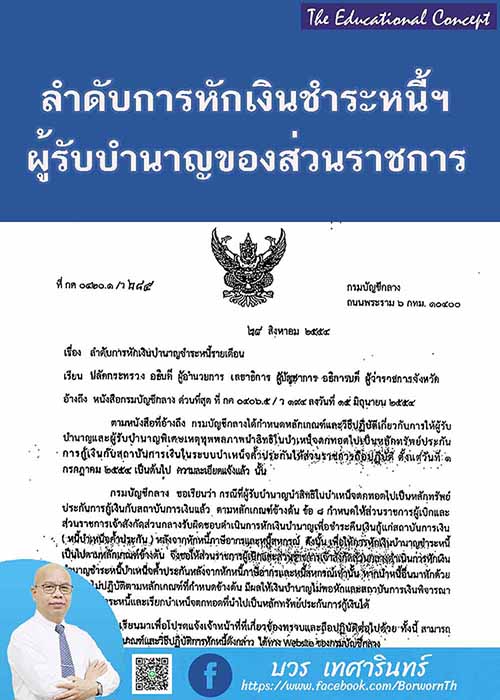 ลำดับการหักเงินเพื่อชำระหนี้รายเดือนของผู้รับบำนาญสำหรับส่วนราชการ