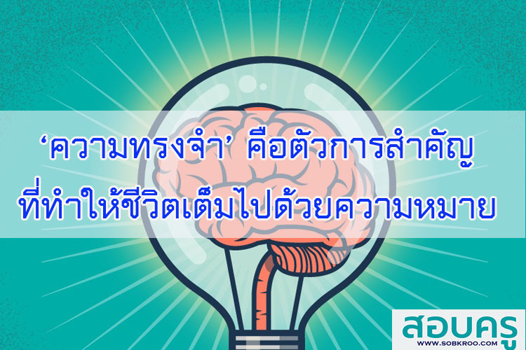 ความทรงจำตัวการสำคัญที่ทำให้ชีวิตมีความหมาย