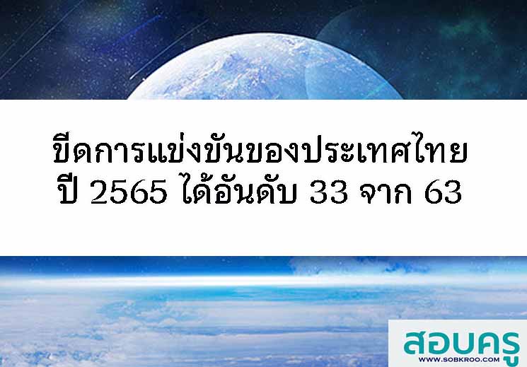 ขีดการแข่งขันของประเทศไทย ปี 2565 ดิ่ง 5 อันดับ
