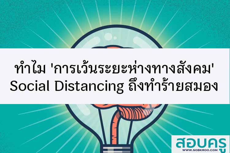 ทำไม 'การเว้นระยะห่างทางสังคม' Social Distancing ถึงทำร้ายสมอง