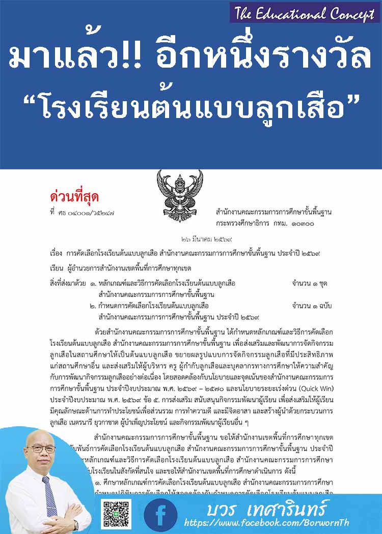 หลักเกณฑ์และวิธีการคัดเลือกโรงเรียนต้นแบบลูกเสือ สพฐ.