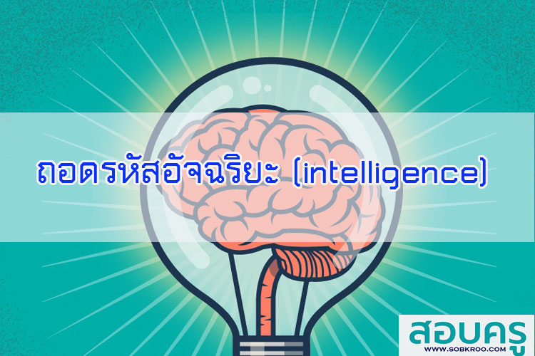 ถอดรหัสอัจฉริยะ (intelligence)