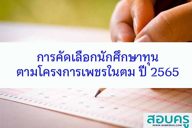 การคัดเลือกนักศึกษาทุนโครงการเพชรในตม ปี 2565
