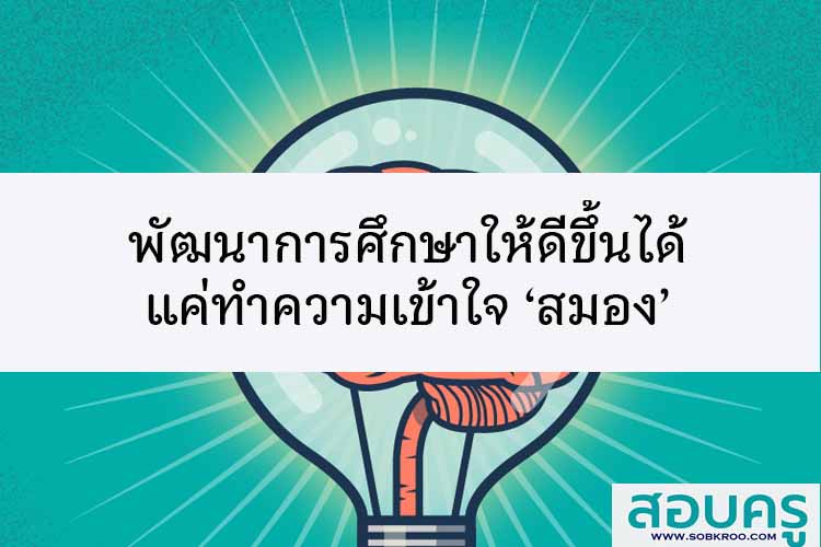 พัฒนาการศึกษาให้ดีขึ้นได้แค่ทำความเข้าใจ ‘สมอง’ 