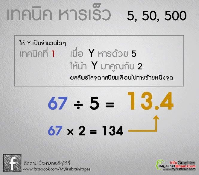 ความรู้ความสามารถทั่วไป ; เทคนิคการบวก ลบ คูณ หาร และการคิดเลขเร็ว