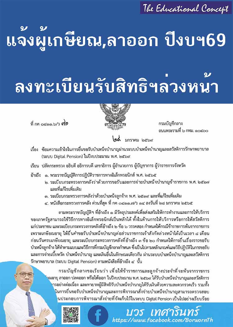 การยื่นคำขอรับบำเหน็จ บำนาญ ค่ารักษาพยาบาลผู้รับบำนาญ