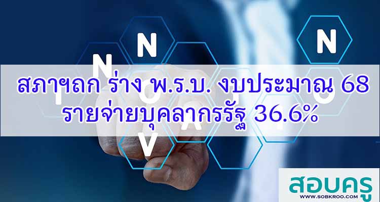 M556_ร่าง พ.ร.บ. งบประมาณ 68 รายจ่ายบุคลากรรัฐ 36.6%