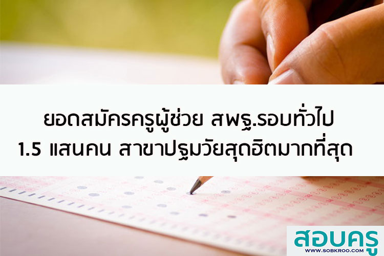 ยอดสมัครสอบครูผู้ช่วย 1.5 แสนคน สาขาปฐมวัยสุดฮิตมากที่สุด 